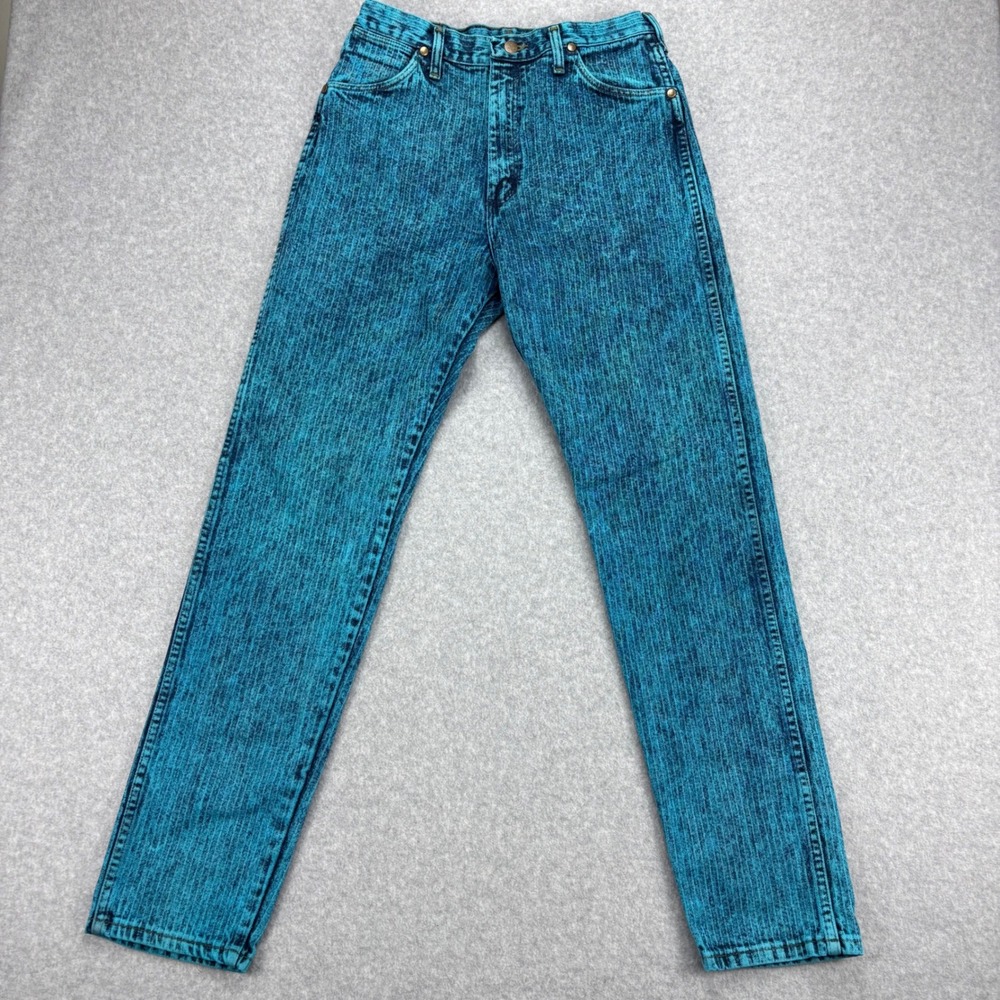Vintage Wrangler Denim Jeans Womens‎ 15 Blue Acid Wash 80/90s High Rise Western